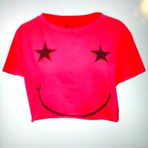 ABBEY DAWN T SHIRT SMILEY CROP TOP